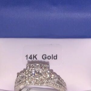 Genuine Diamond Keepsake 14kt white Gold ring